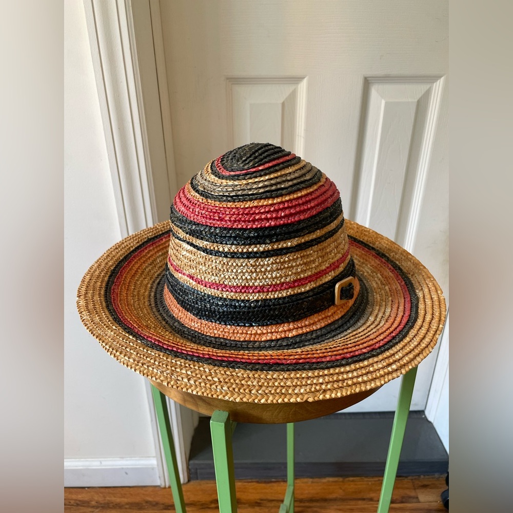 Vintage multi colored straw hat
